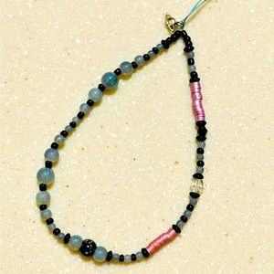 Phone String!! Beautiful Blue Shift Glass Beads & Swarovski Theme!